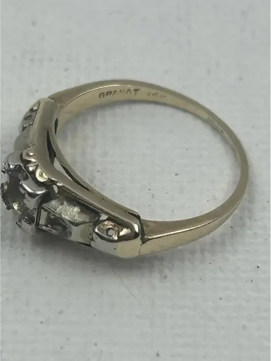 Granat Bros 14k Yellow Gold Engagement Ring Setting Mounting 1.84 Grams NO STONE - Picture 1 of 16